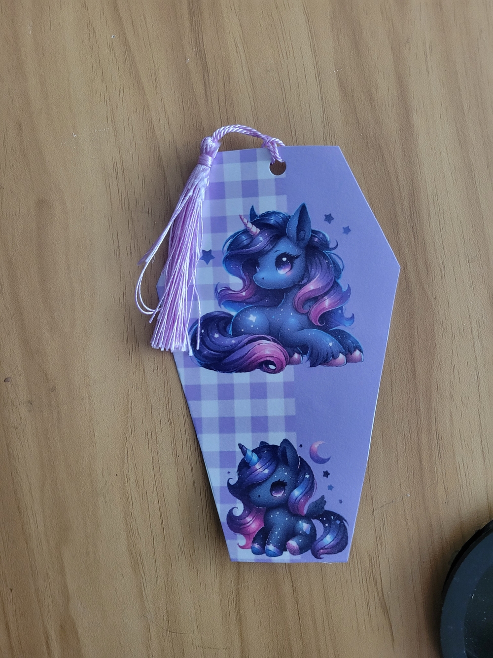 🖤NEW🖤 Purple Unicorn Coffin Bookmark with Pink Tassel